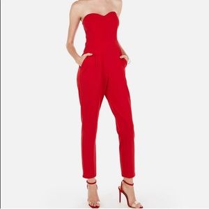 Express Red Heart Neck Jumpsuit